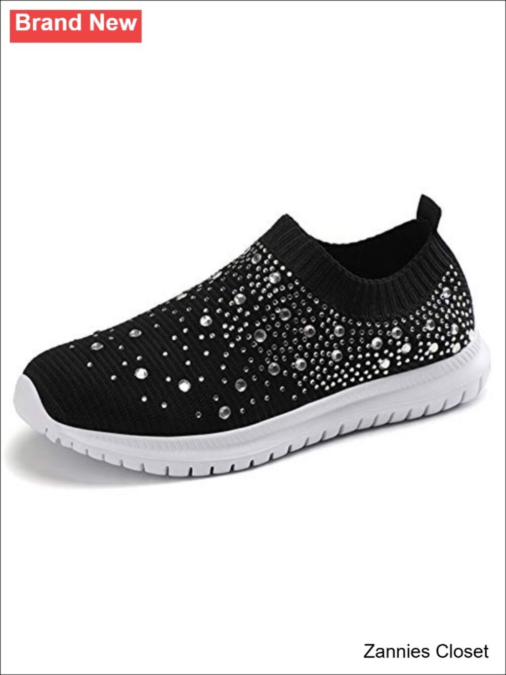 ✨ Mesh Rhinestone Glitter Slip On Ballroom Jazz Latin Dance Sock Sneakers